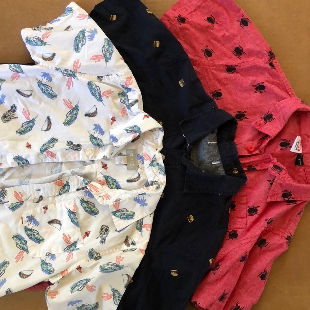 Boys 3 piece short sleeve button up bundle